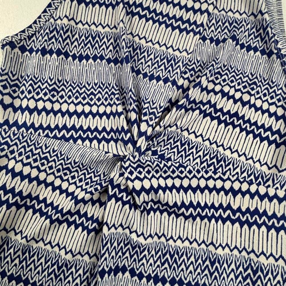 Banana Republic Midi Dress Women’s XS Blue White Pattern Sleeveless A-Line - Picture 6 of 7